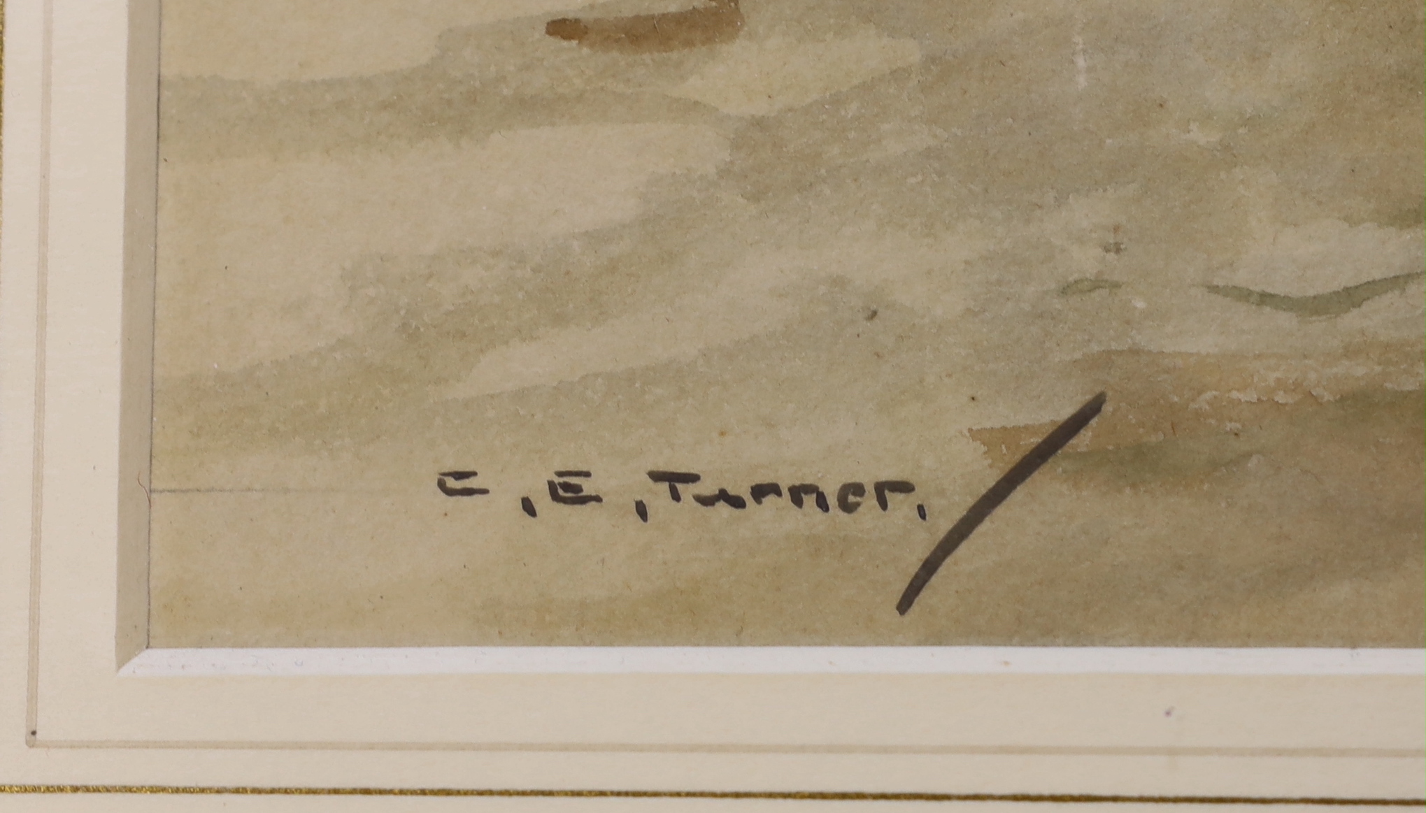 Charles E. Turner (1883-1965), watercolour, Sail barge on the Thames, signed, 24 x 24.5cm